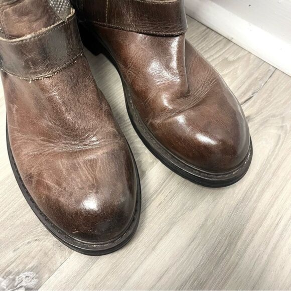 Janet Sport Boots Women’s 39 Polacco Brixton Brown Leather Sport Biker - Picture 2 of 9